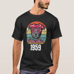 Vintage 1959  Cool Pittie Mom  Funny Bday Retro Te T-Shirt