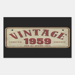 Vintage 1959 Limited Edition All Original Parts Sticker