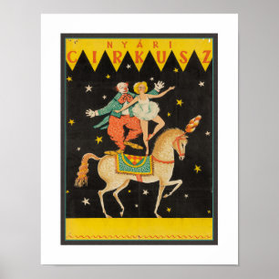 VINTAGE 1960 HUNGARIAN CIRCUS POSTER