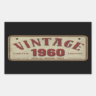 Vintage 1960 Limited Edition All Original Parts Sticker