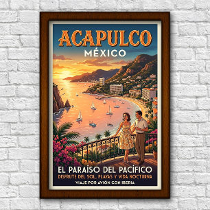 Vintage 1960s Acapulco, Mexico Travel Poster