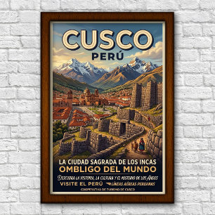 Vintage 1960s Cusco, Peru Travel Poster
