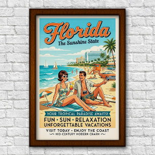 Vintage 1960s Florida Travel Poster