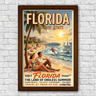 Vintage 1960s Florida Travel Poster