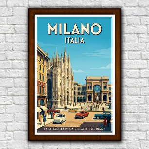 Vintage 1960s Milan, Italy Travel Poster