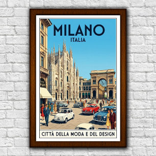 Vintage 1960s Milan, Italy Travel Poster
