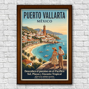Vintage 1960s Puerto Vallarta Travel Poster