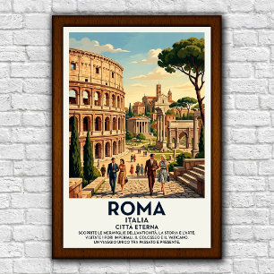 Vintage 1960s Rome, Italy Travel Poster