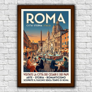 Vintage 1960s Rome, Italy Travel Poster