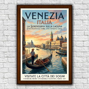 Vintage 1960s Venice, Italy Travel Poster