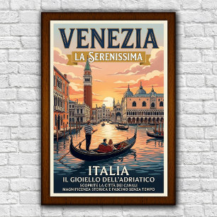 Vintage 1960s Venice, Italy Travel Poster