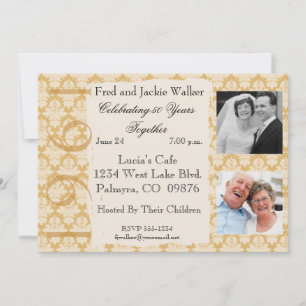Vintage 1961 50th Anniversary Photo Invitation