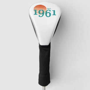 Vintage 1961 60th Birthday Retro Sunset Golf Head Cover