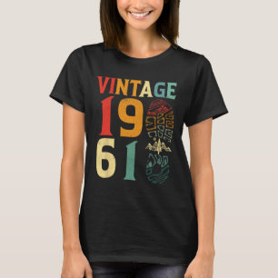 Vintage 1961 61 Year Old Birthday Camping Hiking L T-Shirt