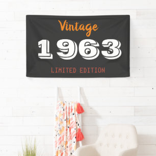 Vintage 1963 Limited Edition 63rd Birthday Gift Banner