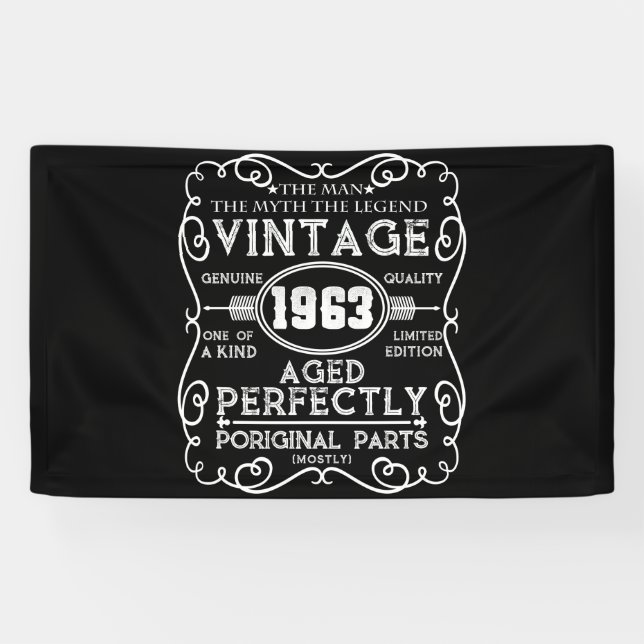 Vintage 1963 Man Myth Legend 58th Birthday Banner (Horizontal)