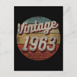 VINTAGE 1963 MEN WOMEN BIRTHDAY GIFT POSTCARD