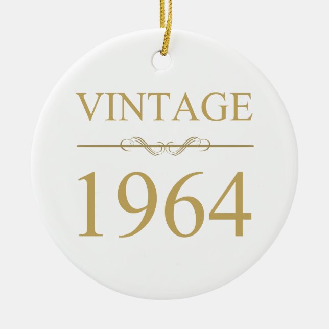 Vintage 1964 60th Birthday Ceramic Ornament (Front)