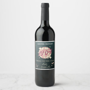 Vintage 1964 60th birthday party bottle decor wine label