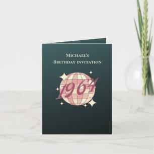 Vintage 1964 60th birthday retro black Invitation