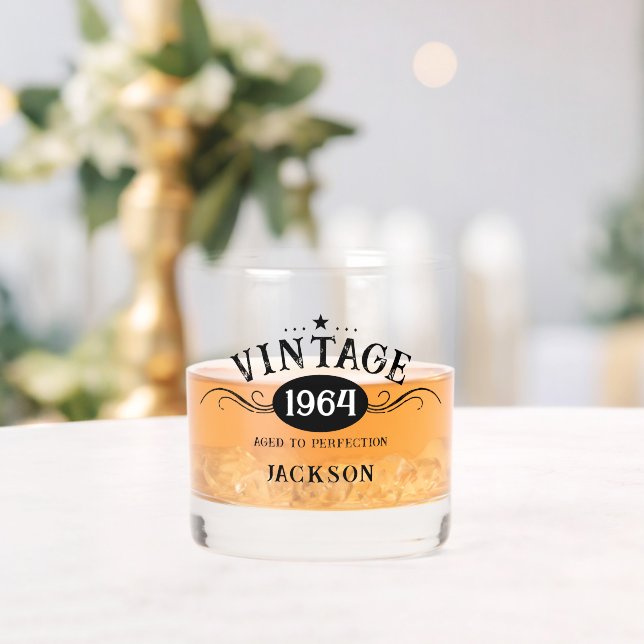 Vintage 1964 60th Birthday Whiskey Glass (Insitu (Wedding))