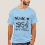 Vintage 1964 Aged to perfection birthday t shirt<br><div class="desc">Vintage 1964 Aged to perfection t shirt for Birthdays. Personalizable age year. Customize text to make it a perfect gift. Grunge style present for men: brother,  husband,  uncle,  grandpa etc. Cool distressed look design. Cute present idea for over the hill men.</div>