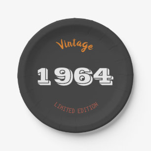 Vintage 1964 limited edition 60th Birthday Gift Paper Plate