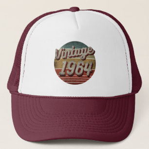 VINTAGE 1964 MEN WOMEN BIRTHDAY GIFT TRUCKER HAT