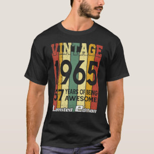 Vintage 1965 57 Years Of Being Awesome 57th Birthd T-Shirt