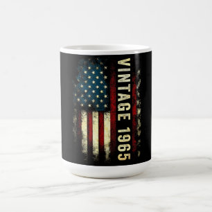 Vintage 1965 60 Year Old American Flag 60th Birth Magic Mug