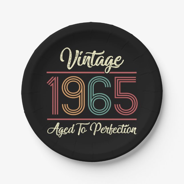 Vintage 1965 60th Birthday Paper Plate (Front)