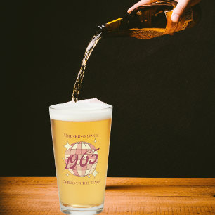 Vintage 1965 60th birthday party beer glass