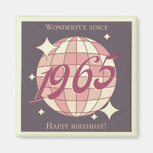 Vintage 1965 60th birthday retro purple  magnet