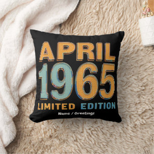 Vintage 1965 Limited Edition 60th Birthday Gift  Throw Pillow