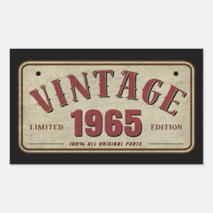 Vintage 1965 Limited Edition All Original Parts Sticker