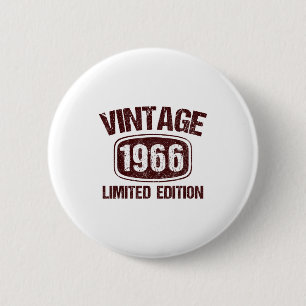 Vintage 1966 60 Years Old 60th Birthday Gift For M 2 Inch Round Button