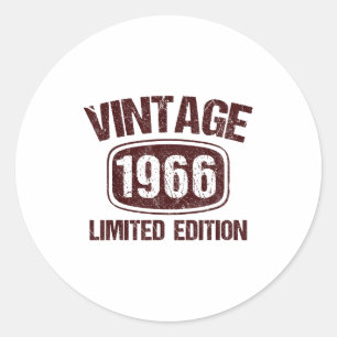 Vintage 1966 60 Years Old 60th Birthday Gift For M Classic Round Sticker
