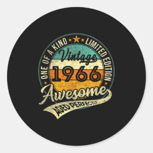 Vintage 1966 Limited Edition 60 Year Old 60th Birt Classic Round Sticker