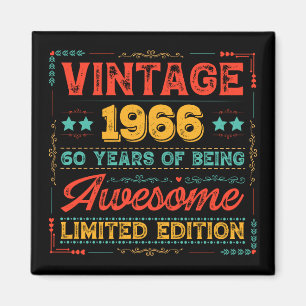 Vintage 1966 Made in 1966 60th Birthday 60 Years Magnet