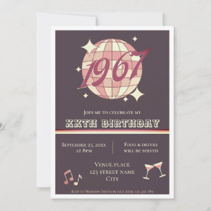 Vintage 1967 57e 58e anniversaire rétro Invitation