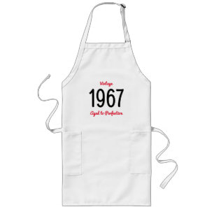 Vintage 1967 Aged To Perfection 60 Birthday Party Long Apron