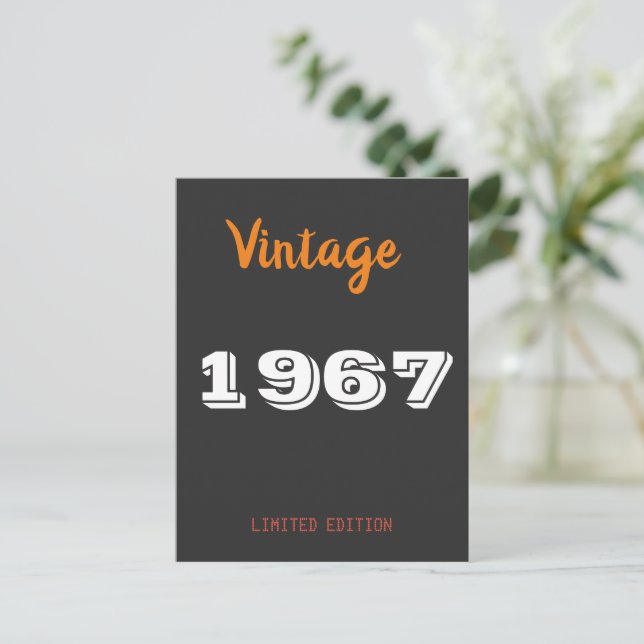 Vintage 1967 Limited Edition Birthday Postcard  (Standing Front)