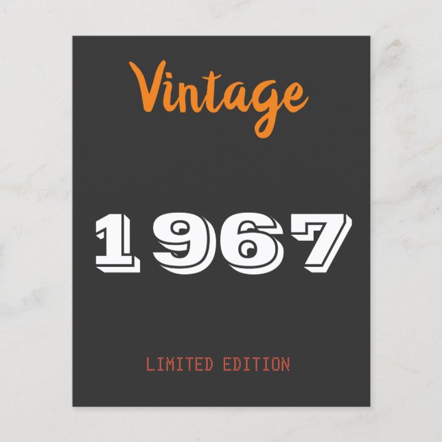 Vintage 1967 limited  edition Gift T-Shirt (Front)