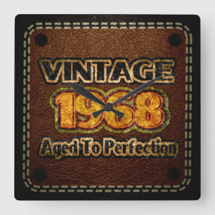 Vintage 1968 - Aged To Perfection Square Wall Clock