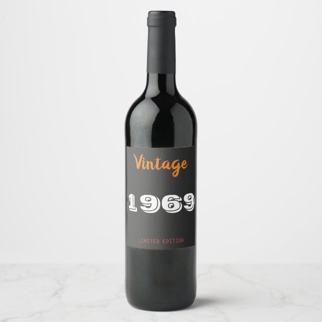 Vintage 1969 Limited Edition Gift – Retro 57th  Wine Label (Front)
