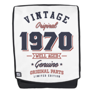 Vintage 1970 Born in 1970 Retro Birthday Gift Backpack