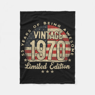 Vintage 1970 Limited Edition 55-year-old Gifts Usa Fleece Blanket