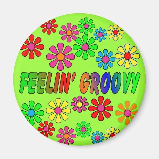 Vintage 1970's "Feelin' Groovy" gifts Magnet (Front)