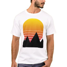 Vintage 1970s Retro Sun T-Shirt - IN BLACK & WHITE