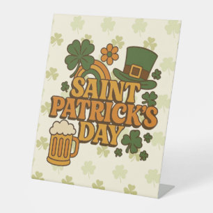 Vintage 1970s Saint Patrick's day Pedestal Sign